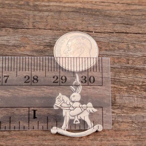 Very Rare Retired James Avery Sterling Bunny Rabbit Rocking Horse Charm - Picture 7 of 7